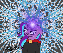 Size: 900x749 | Tagged: safe, artist:slamjam, derpibooru import, starlight glimmer, pony, unicorn, brainlet, magic, mandala