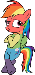 Size: 372x781 | Tagged: safe, artist:didgereethebrony, artist:pegasski, derpibooru import, oc, oc:lightning dash, pegasus, pony, base used, multicolored hair, rainbow fur, rainbow hair, simple background, solo, trace, transparent background