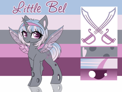 Size: 4000x3000 | Tagged: safe, artist:kxttponies, derpibooru import, oc, oc:little bel, changepony, hybrid, female, high res, reference sheet, solo