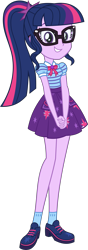 Size: 3595x10246 | Tagged: safe, artist:firesidearmy46231, derpibooru import, sci-twi, twilight sparkle, better together, equestria girls, fomo, bowtie, clothes, converse, female, geode of telekinesis, glasses, grin, looking at you, magical geodes, ponytail, shoes, simple background, skirt, smiling, socks, solo, transparent background, vector