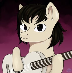 Size: 1580x1600 | Tagged: safe, artist:ske, derpibooru import, pony, guitar, musical instrument, ponified, solo, victor tsoi