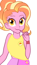 Size: 1080x1920 | Tagged: safe, artist:sallyso, derpibooru import, luster dawn, equestria girls, alternate hairstyle, bracelet, clothes, equestria girls-ified, female, jewelry, simple background, skirt, solo, tanktop, white background