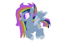 Size: 627x413 | Tagged: safe, anonymous artist, artist:selenaede, derpibooru import, oc, oc only, oc:comet cloud, pegasus, bandage, base used, coat markings, cutie mark, ear piercing, earring, female, flying, jewelry, mare, not rainbow dash, piercing, solo, wings