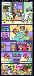 Size: 2048x4500 | Tagged: safe, artist:spudsmcfrenzy, derpibooru import, doctor horse, doctor stable, fluttershy, nurse coldheart, nurse snowheart, scootaloo, tree hugger, pegasus, pony, comic