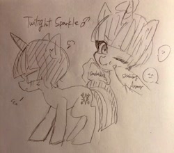 Size: 750x660 | Tagged: safe, artist:raimugi____, derpibooru import, dusk shine, twilight sparkle, male, rule 63, sketch, traditional art