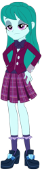 Size: 320x1290 | Tagged: safe, artist:maretrick, derpibooru import, cold forecast, equestria girls, friendship games, clothes, crystal prep academy uniform, pleated skirt, school uniform, simple background, skirt, solo, transparent background, vector