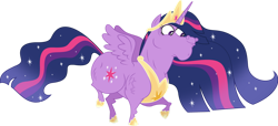 Size: 1280x584 | Tagged: safe, artist:hazardous-andy, derpibooru import, bulk biceps, princess twilight 2.0, twilight sparkle, twilight sparkle (alicorn), alicorn, pony, the last problem, buff, crown, female, hoof shoes, jewelry, mare, muscles, peytral, regalia, simple background, solo, transparent background, vector, vein bulge, what has magic done