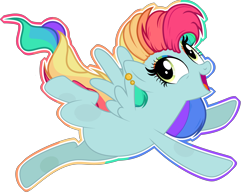 Size: 4504x3520 | Tagged: safe, artist:misscupcake333, artist:whiteplumage233, derpibooru import, oc, oc only, oc:rainbow blitz, pegasus, pony, base used, female, magical lesbian spawn, mare, offspring, parent:fluttershy, parent:rainbow dash, parents:flutterdash, simple background, solo, transparent background