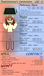 Size: 1700x2924 | Tagged: safe, artist:thewindrunner, derpibooru import, oc, oc only, pony, semi-anthro, unicorn, advertisement, commission info, graphics tablet, solo