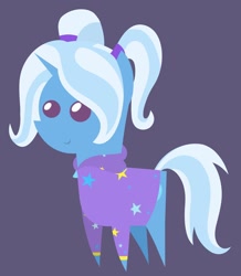 Size: 1280x1470 | Tagged: safe, artist:egor418, derpibooru import, trixie, pony, unicorn, alternate hairstyle, babysitter trixie, clothes, dark background, hoodie, pointy ponies, simple background, solo