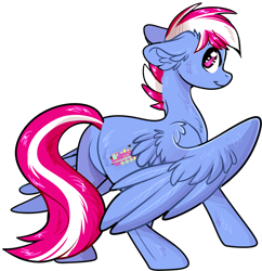 Size: 2610x2691 | Tagged: safe, artist:sherochan, derpibooru import, oc, oc only, oc:steam loco, pegasus, pony, commission, cute, looking at you, looking back, male, pegasus oc, simple background, solo, sticker, sticker pack, transparent background, wings, ych result