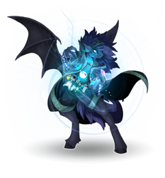 Size: 2500x2681 | Tagged: safe, artist:taiga-blackfield, derpibooru import, oc, oc only, anthro, bat pony, unguligrade anthro, magic, male, simple background, solo, stallion, transparent background