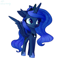 Size: 1000x1000 | Tagged: safe, artist:citrus-flamingo, derpibooru import, princess luna, alicorn, pony, chest fluff, chibi, cute, ear fluff, female, lunabetes, mare, simple background, solo, transparent background