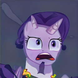 Size: 1024x1024 | Tagged: safe, artist:thisponydoesnotexist, derpibooru import, oc, bicorn, pony, buh, female, horn, machine learning abomination, mare, multiple horns, mutant, mutation, neural network, not starlight glimmer, screaming, what has science done
