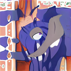 Size: 1024x1024 | Tagged: safe, artist:thisponydoesnotexist, derpibooru import, oc, abomination, abstract, machine learning abomination, neural network, not luna, pablo picasso, picasso style