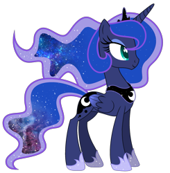 Size: 2075x2115 | Tagged: safe, artist:whiteplumage233, derpibooru import, princess luna, alicorn, pony, ethereal mane, female, galaxy mane, mare, simple background, solo, transparent background