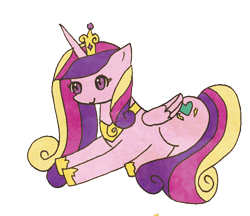 Size: 670x580 | Tagged: safe, artist:rai_ra, derpibooru import, princess cadance, alicorn, pony, crown, jewelry, regalia, smiling, solo