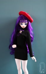 Size: 2551x4095 | Tagged: safe, artist:sudn_fox, derpibooru import, rarity, human, 2010s, 2019, becoming popular, beret, doll, girly, hat, humanized, irl, photo, solo, toy