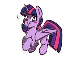 Size: 1591x1223 | Tagged: safe, artist:lrusu, derpibooru import, part of a set, twilight sparkle, twilight sparkle (alicorn), alicorn, pony, blush sticker, blushing, female, looking at you, mare, simple background, solo, white background