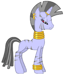 Size: 432x477 | Tagged: safe, derpibooru import, oc, oc only, oc:kalimba mavembe, pony, zebra, zebracorn, fabulous pony maker, female, jewelry, simple background, solo, transparent background