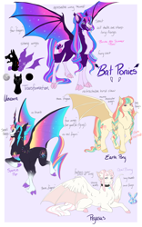 Size: 2000x3200 | Tagged: safe, artist:arexstar, derpibooru import, oc, oc only, alicorn, bat pony, bat pony alicorn, pony, bat wings, chest fluff, female, horn, mare, prone, wings