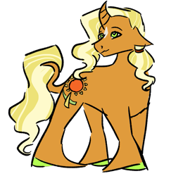 Size: 1063x1063 | Tagged: safe, artist:lieutenantcactus, derpibooru import, sunflower spectacle, pony, unicorn, female, leonine tail, mare, simple background, standing, transparent background