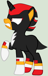 Size: 1084x1704 | Tagged: safe, artist:twidashfan1234, derpibooru import, pony, unicorn, cursed image, gray background, ponified, shadow the hedgehog, simple background, sonic the hedgehog (series), species swap