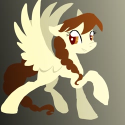 Size: 1024x1024 | Tagged: safe, artist:kiwwsplash, derpibooru import, oc, oc only, pegasus, pony, gradient background, pegasus oc, raised hoof, solo, wings