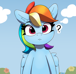 Size: 1880x1830 | Tagged: safe, artist:pabbley, derpibooru import, part of a set, rainbow dash, pegasus, pony, cute, dashabetes, female, looking at you, mare, question mark, solo