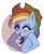 Size: 610x742 | Tagged: safe, artist:camaleao, derpibooru import, rainbow dash, pegasus, pony, applejack's hat, blush sticker, blushing, cowboy hat, cute, dashabetes, female, hat, implied appledash, implied lesbian, implied shipping, mare, simple background, solo