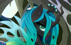 Size: 3967x2489 | Tagged: safe, artist:xsatanielx, derpibooru import, queen chrysalis, changeling, changeling queen, advertisement, female, patreon, patreon logo, patreon preview, paywall content, solo