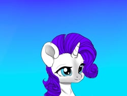 Size: 1080x810 | Tagged: safe, artist:bellas.den, derpibooru import, rarity, pony, unicorn, bust, female, gradient background, mare, smiling, solo