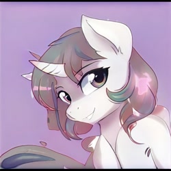 Size: 1024x1024 | Tagged: safe, artist:thisponydoesnotexist, derpibooru import, oc, oc only, pony, bust, female, mare, neural network, simple background, solo