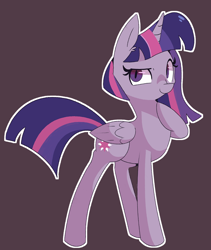 Size: 1600x1900 | Tagged: safe, artist:kindakismet, derpibooru import, twilight sparkle, twilight sparkle (alicorn), alicorn, pony, my little pony: pony life, g4.5 to g4, simple background, solo, white outline