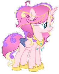 Size: 713x900 | Tagged: safe, artist:stelladiamond, derpibooru import, oc, alicorn, female, jewelry, mare, offspring, parent:princess cadance, parent:shining armor, parents:shiningcadance, simple background, solo, transparent background, two toned wings, wings