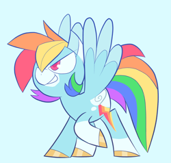 Size: 2842x2700 | Tagged: safe, artist:brdinparadise, derpibooru import, rainbow dash, pegasus, pony, >:d, solo