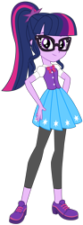 Size: 1524x4092 | Tagged: safe, artist:lhenao, artist:selenaede, artist:sugar-loop, derpibooru import, sci-twi, twilight sparkle, equestria girls, base used, blouse, bow, bowtie, clothes, cute, female, geode of telekinesis, glasses, hand on hip, looking at you, magical geodes, pants, ponytail, shoes, simple background, skirt, smiling, solo, transparent background, vector