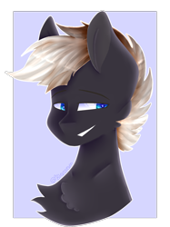 Size: 994x1329 | Tagged: safe, artist:shinningblossom12, derpibooru import, oc, oc only, earth pony, pony, bust, chest fluff, earth pony oc, simple background, smiling, solo, transparent background