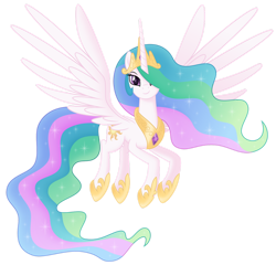 Size: 1280x1229 | Tagged: safe, artist:negatif22, derpibooru import, princess celestia, alicorn, pony, .svg available, female, looking at you, mare, simple background, solo, spread wings, transparent background, vector, wings