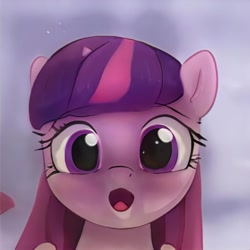 Size: 1024x1024 | Tagged: safe, artist:thisponydoesnotexist, derpibooru import, neural network, not twilight sparkle, open mouth