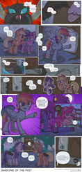 Size: 3000x6354 | Tagged: safe, artist:perfectblue97, derpibooru import, applejack, pinkie pie, rainbow dash, rarity, twilight sparkle, changeling, earth pony, pegasus, pony, unicorn, comic:shadows of the past, censored, door, modesty rectangle, unnecessary censorship