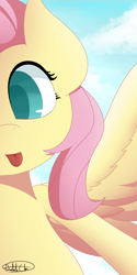 Size: 1016x2032 | Tagged: safe, artist:beelzlyart, derpibooru import, fluttershy, pegasus, pony, cute, female, selfie, shyabetes, solo, tongue out