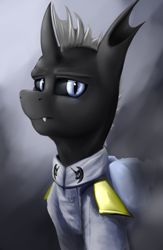 Size: 936x1436 | Tagged: safe, artist:richmay, derpibooru import, oc, oc:lunason, changeling, equestria at war mod, admiral, bust, changeling oc, clothes, general, military, military uniform, portrait, solo, star wars, uniform