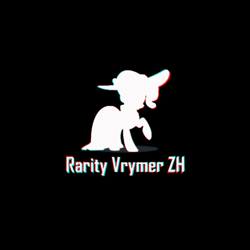 Size: 540x540 | Tagged: source needed, safe, artist:rarityvrymerzhmusic, derpibooru import, black background, logo, rarity vrymer zh logo, simple background