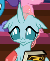 Size: 472x571 | Tagged: safe, derpibooru import, screencap, ocellus, a matter of principals, book, cropped, cute, diaocelles, smiling, solo