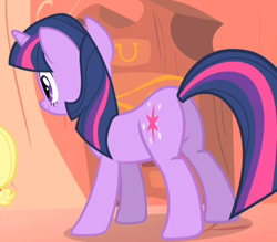 Size: 516x451 | Tagged: safe, derpibooru import, screencap, twilight sparkle, look before you sleep, butt, cropped, plot