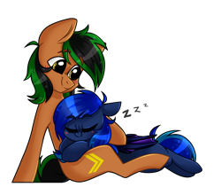 Size: 1250x1100 | Tagged: safe, artist:madkadd, derpibooru import, oc, oc only, bat pony, earth pony, pony, bat pony oc, bat wings, duo, earth pony oc, eyes closed, onomatopoeia, simple background, sleeping, smiling, sound effects, transparent background, wings, zzz