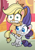 Size: 500x713 | Tagged: safe, derpibooru import, screencap, applejack, rarity, earth pony, pony, unicorn, my little pony: pony life, sick day, spoiler:pony life s01e20, carrying, female, holding, hug, looking at you, mare, scared