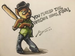 Size: 4032x3024 | Tagged: safe, artist:musical ray, derpibooru import, earth pony, pony, big smoke, grand theft auto, gta san andreas, marker drawing, ponified, traditional art