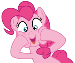 Size: 6000x5000 | Tagged: safe, artist:n0kkun, derpibooru import, pinkie pie, earth pony, pony, female, mare, open mouth, raised hoof, simple background, solo, transparent background, vector